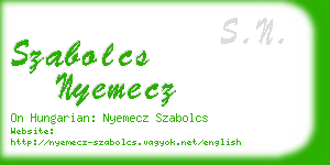 szabolcs nyemecz business card